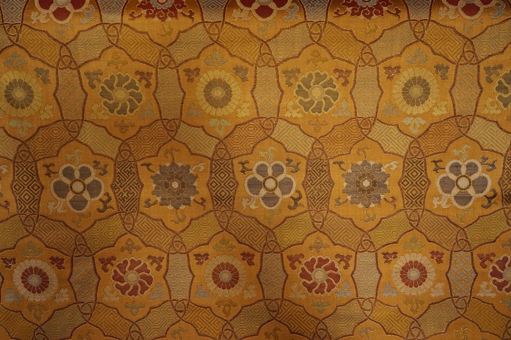 5橙地盘绦四季花卉纹宋锦.JPG 5橙地盘绦四季花卉纹宋锦.JPG